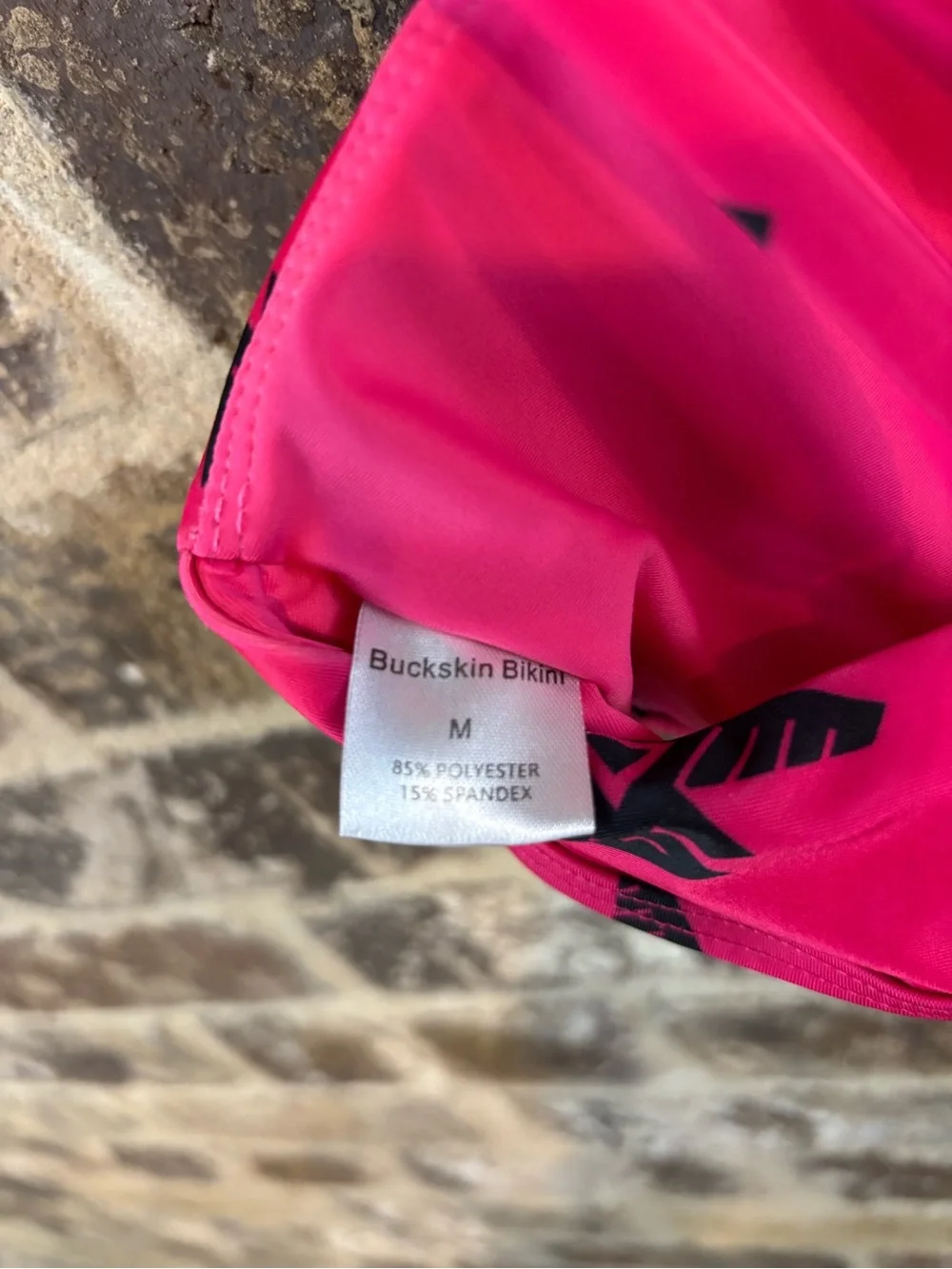 Buckskin Bikini Hot Pink Printed Bandeau Bikini Set Size M